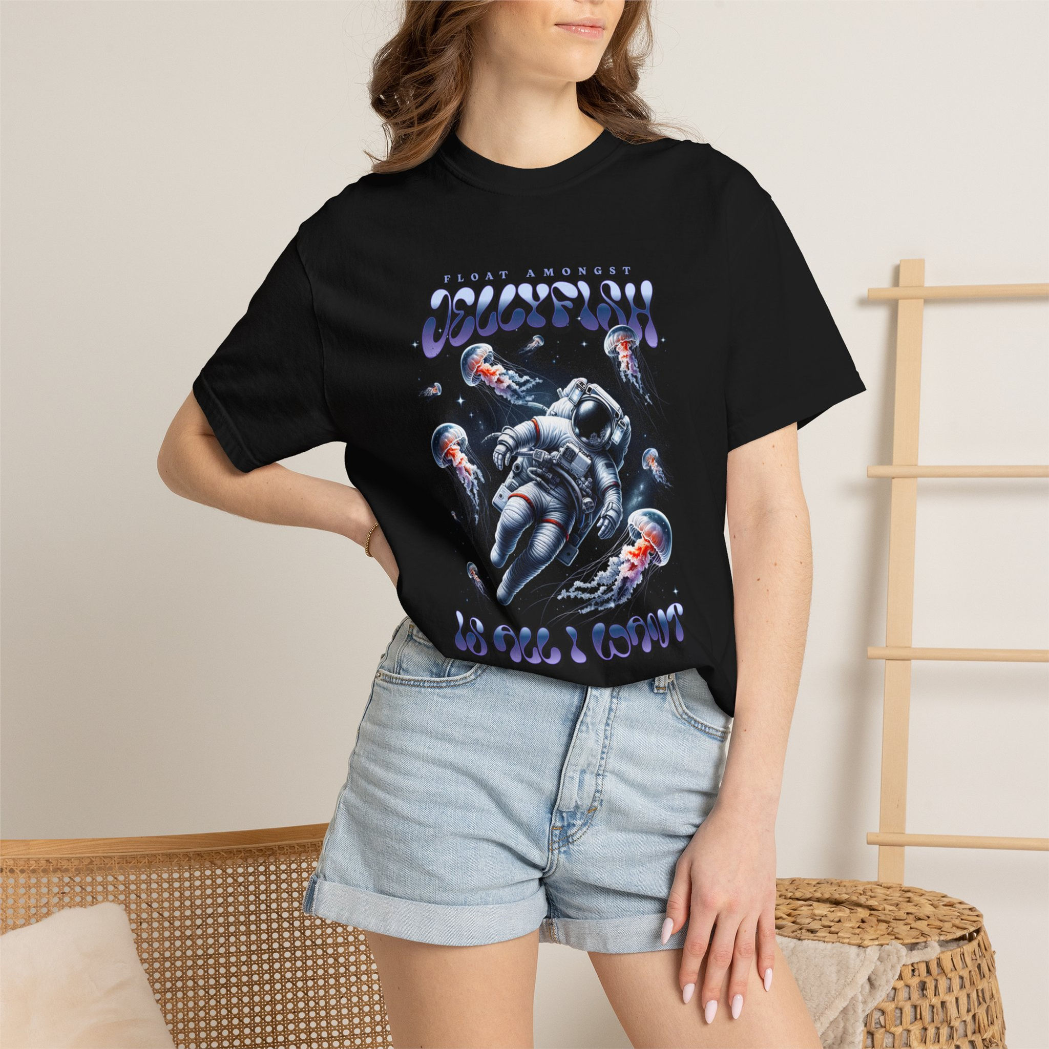 Astronaut Jellyfish Space Graphic T-Shirt perfect for space lovers buy this unique design and add it to your collection today