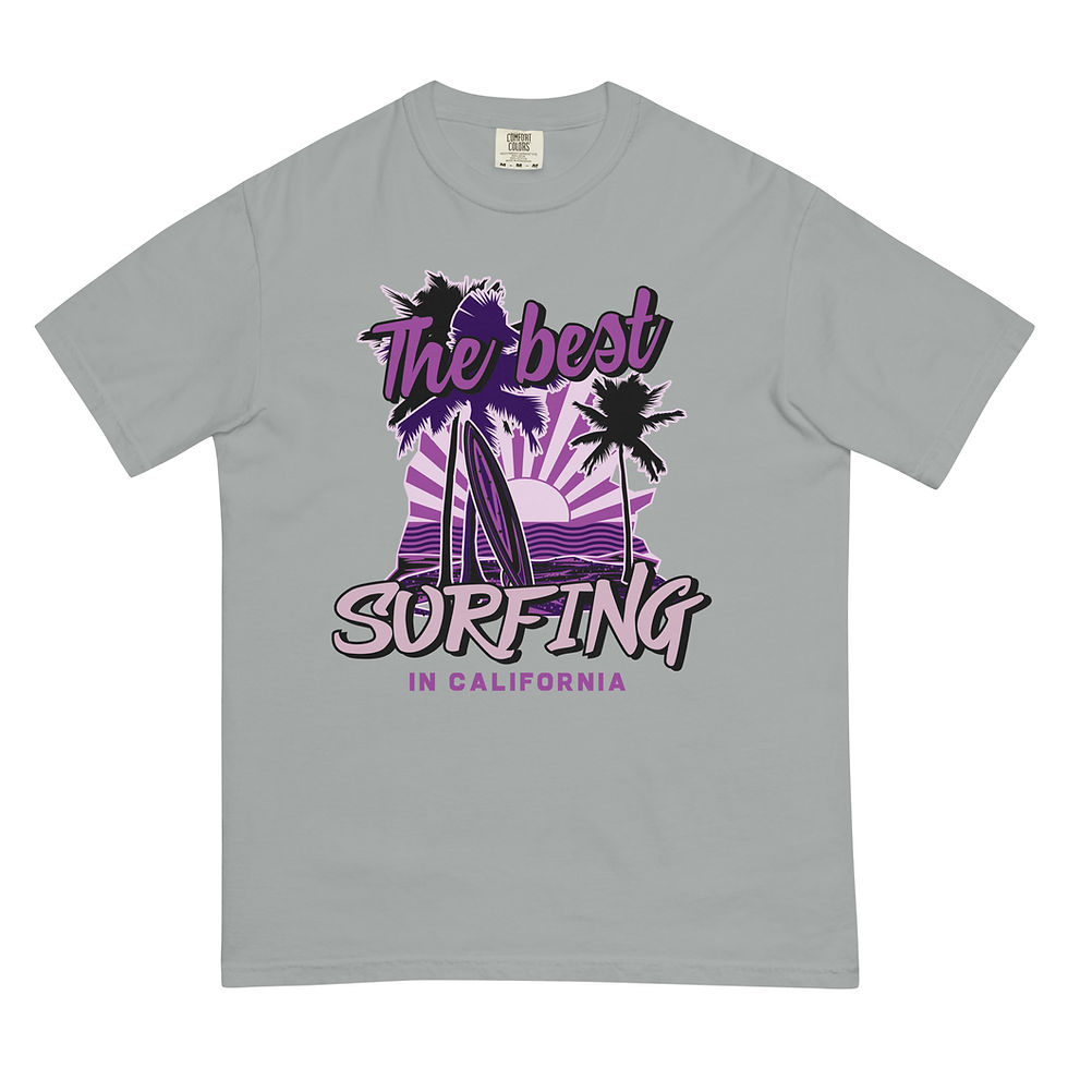Thumbnail: Shop the Surfboard Standing on the Beach with Palms Sunset T-Shirt for a laid-back vibe. Perfect beach style for surf lovers