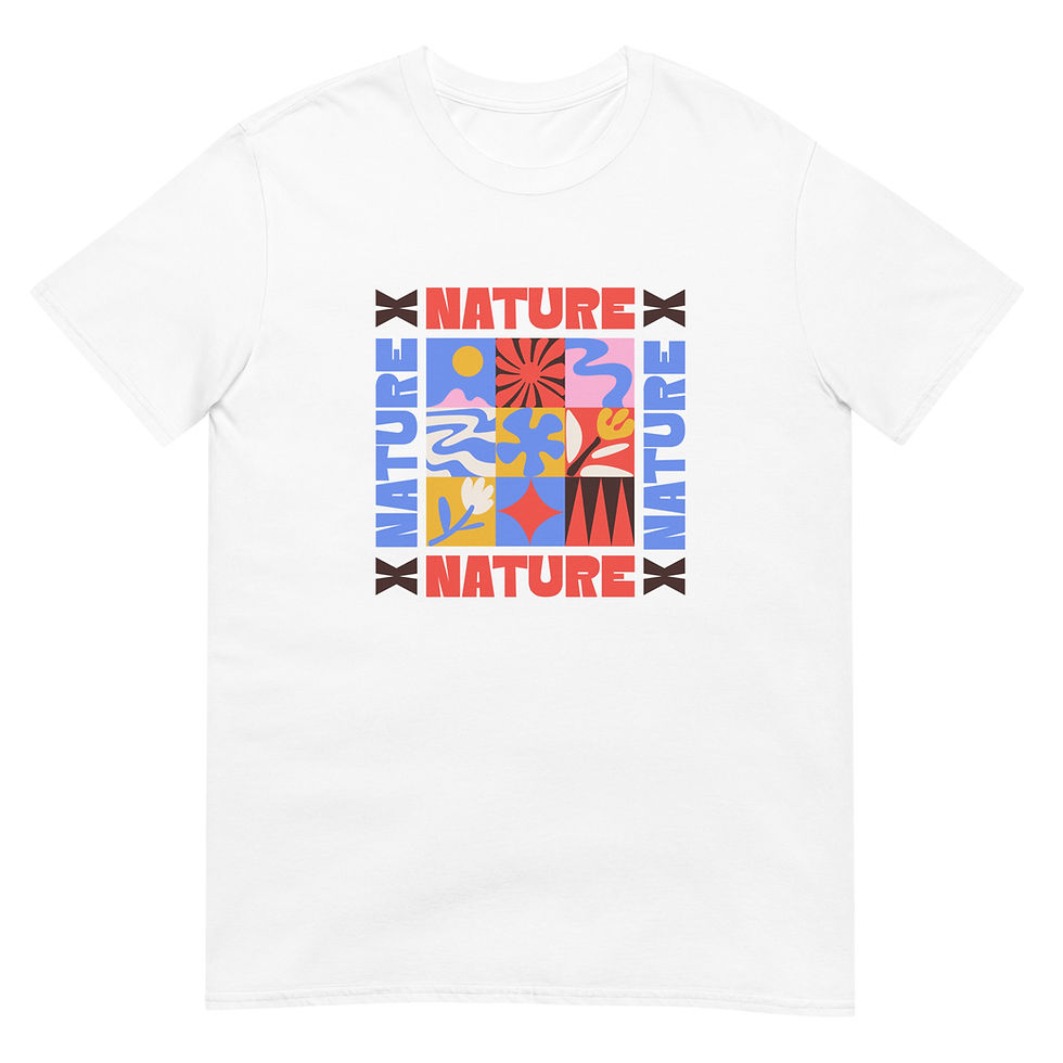 Thumbnail: Buy online Unique Nature Abstract Typography T-Shirt for sale. Stand out in artistic comfort—shop this creative print today!