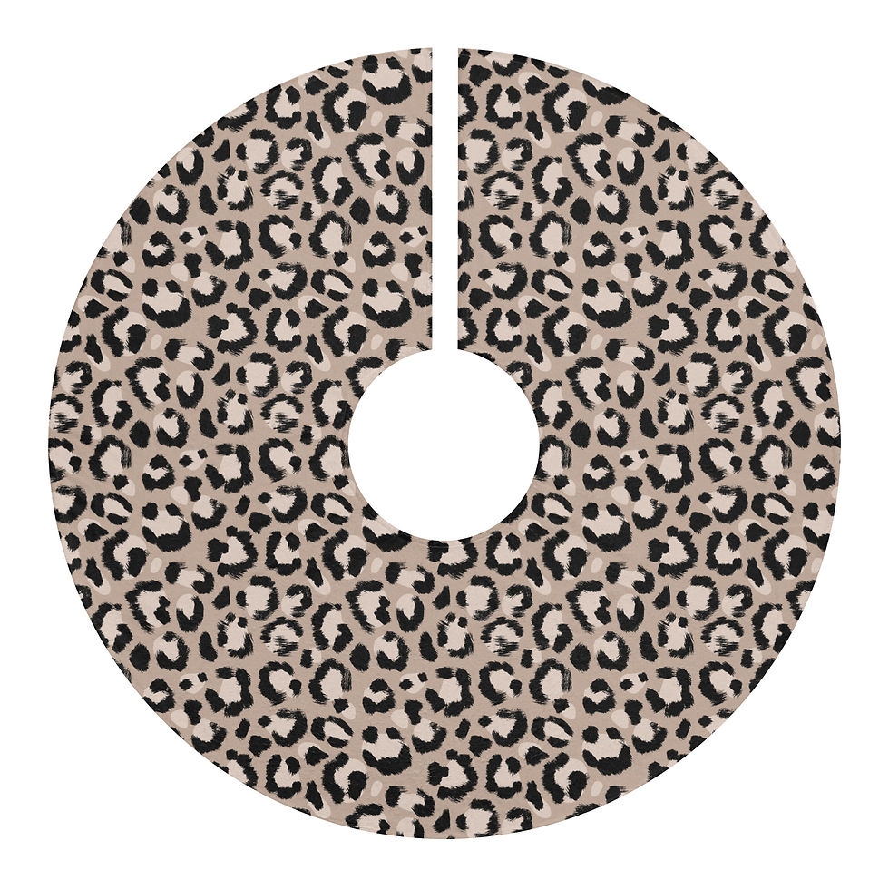 Shop online Unique Leopard Print Christmas Tree Skirt for Festive Decor adds glamour and cheer to your holiday home.