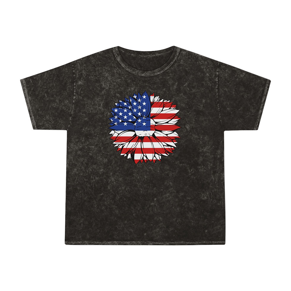 American flag sunflower T-shirt