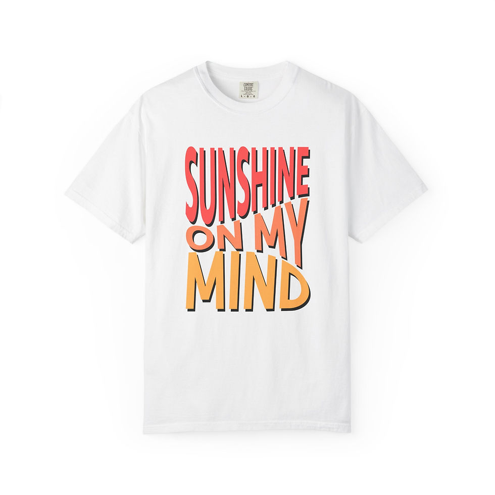 Sunshine On My Mind Summer Typography T-Shirt for a cheerful, easygoing look that brings summer vibes to every outfit.