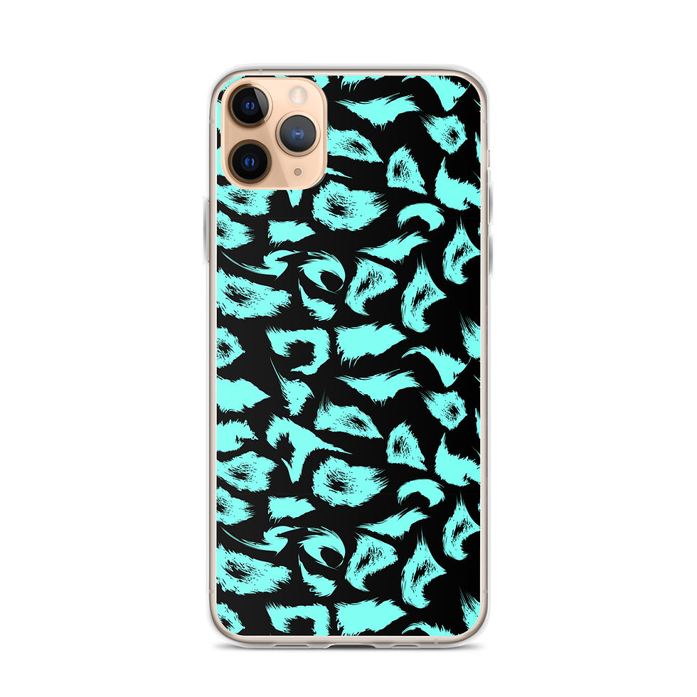 Buy online Sleek Teal Clear iPhone Case with Bold Leopard Print for Sale. Stand out and keep your phone safe today!