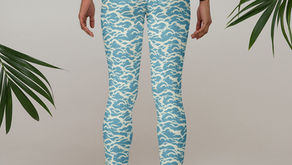 Experience comfort and flair with Coastal Waves Pattern Leggings for Active Wear. Ideal for fitness, yoga, or lounging in standout coastal style.