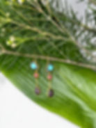 handmade silver 925 earring with light blue red brown seaglass