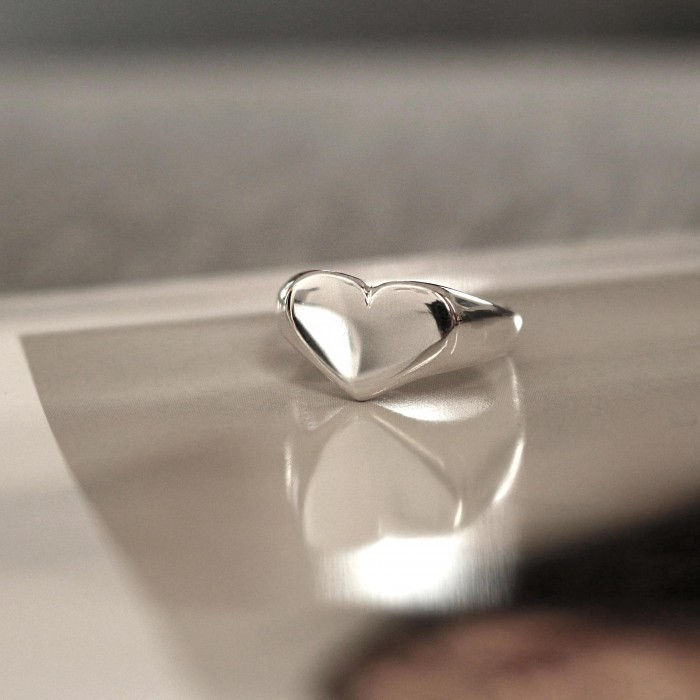 love ring adjustable silver 925 front view