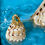 Thumbnail: gold brass ring with aquamarine crystals Underwater D1063 Geode side view
