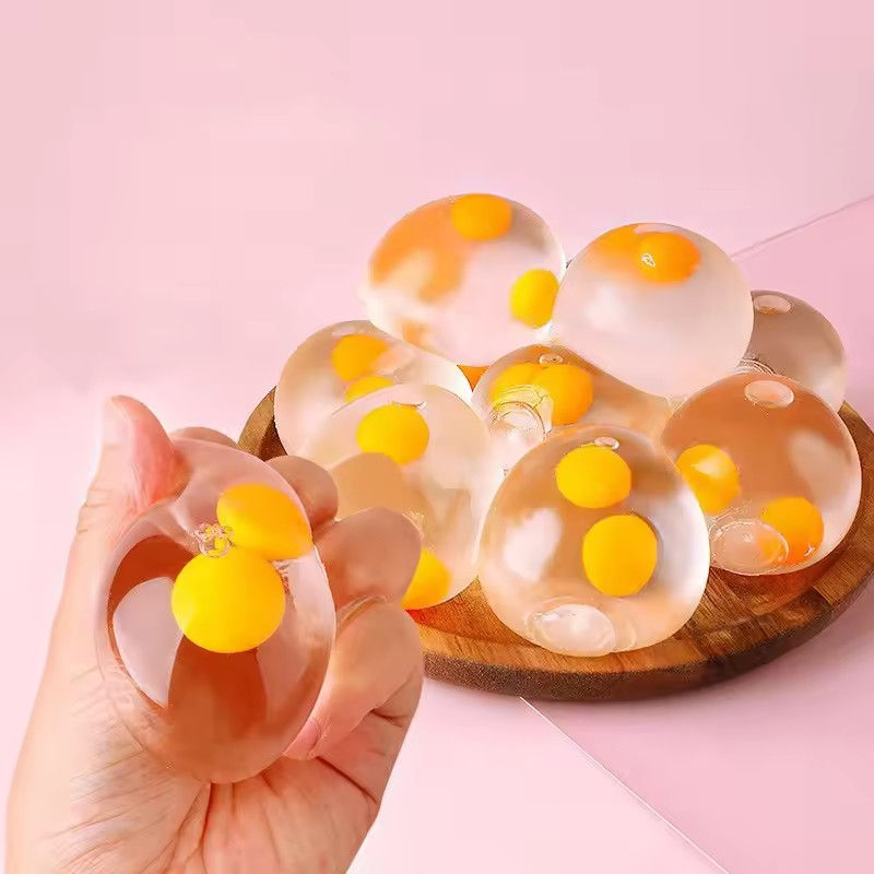 Bolas de gema para crianças Splat Ball Squishy Clear Egg Yolk Fun Squeeze Toy