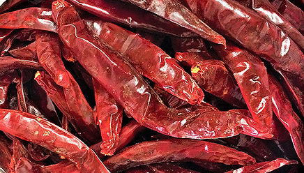 Sun-dried red chili (mirchi) – high heat and deep color