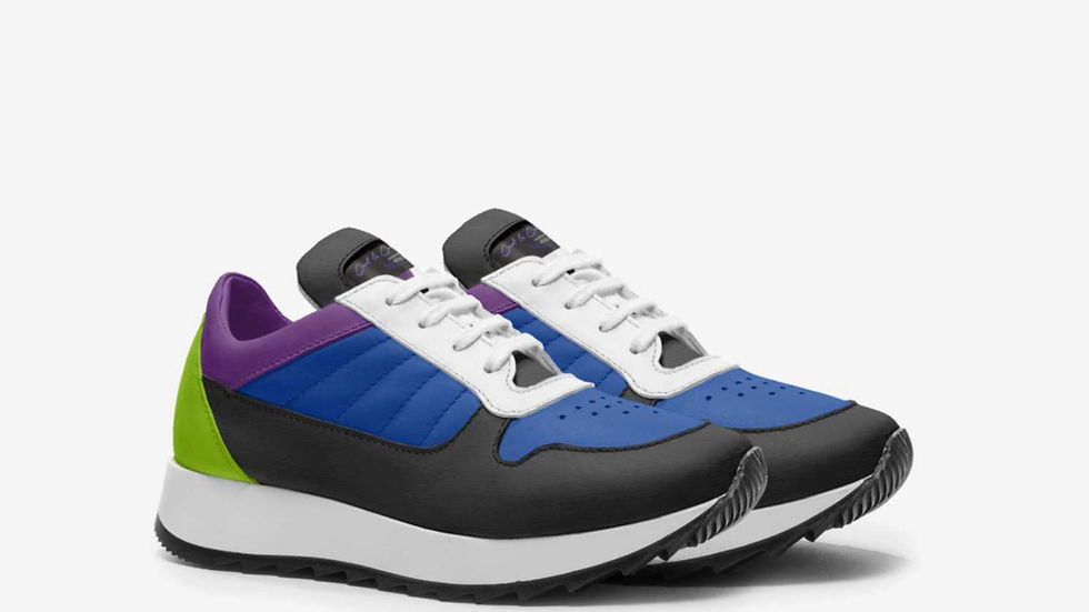 Thumbnail: Black, Blue, & Yellow Kids Classic Runner