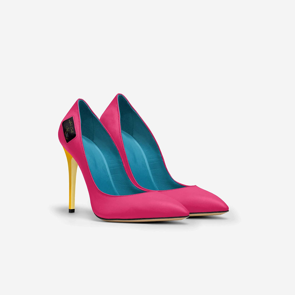 Thumbnail: Pink & Yellow Full Cut High Heel