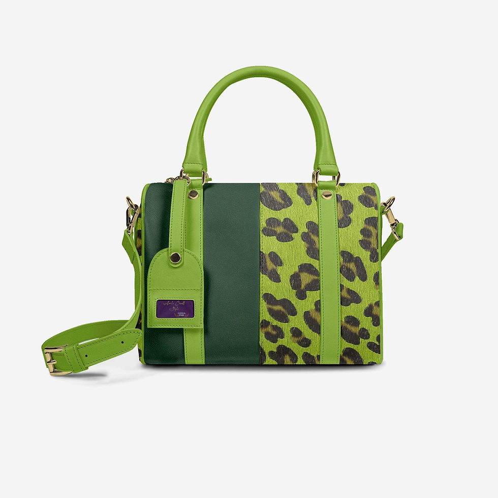 Thumbnail: DESIGNER LUXURY STYLISH GREEN & JAGUAR PRINT PENDANT BAG