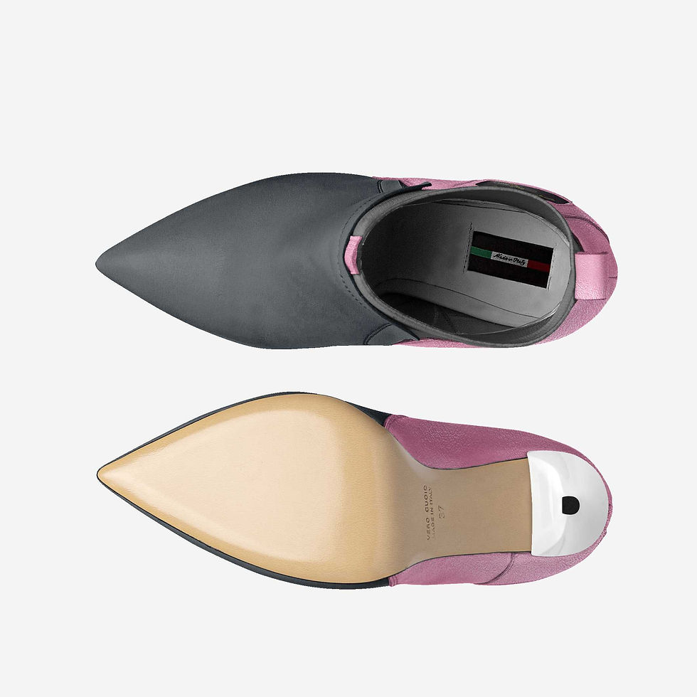 Thumbnail: LUXURY HIGH-HEEL SOCK PINK & GREY DESIGN