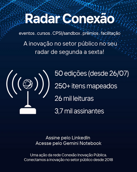 Coloque a inovação no setor público no seu radar de segunda a sexta!