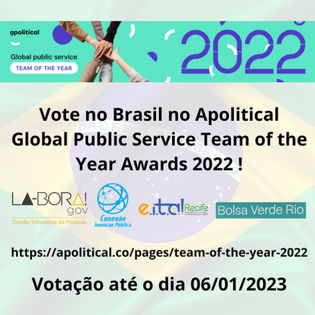Último dia para votar nos vencedores do Global Public Service Team of the Year Awards 2022!