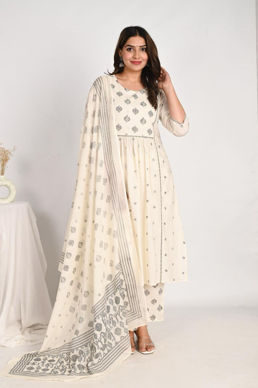 Cotton 3 piece kurti set