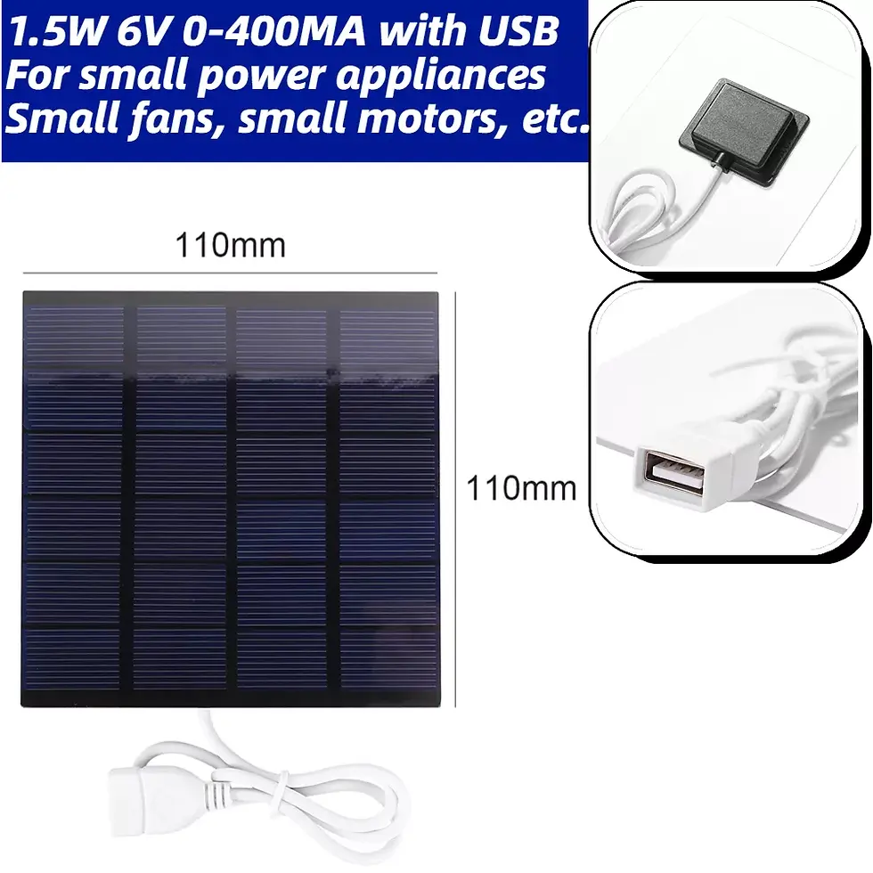 Thumbnail: USB Solar Charger Panel 5V 2W 400mA Portable Solar Panel Output USB Outdoor
