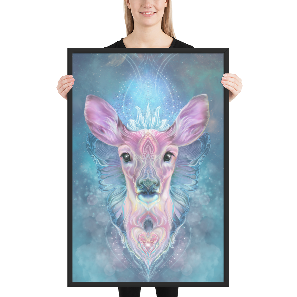 Luminous One | Framed poster | Visionary Animal Art by Andrea Dawn