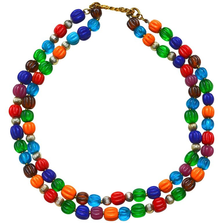 1950s Chanel Gripoix Bead Necklace