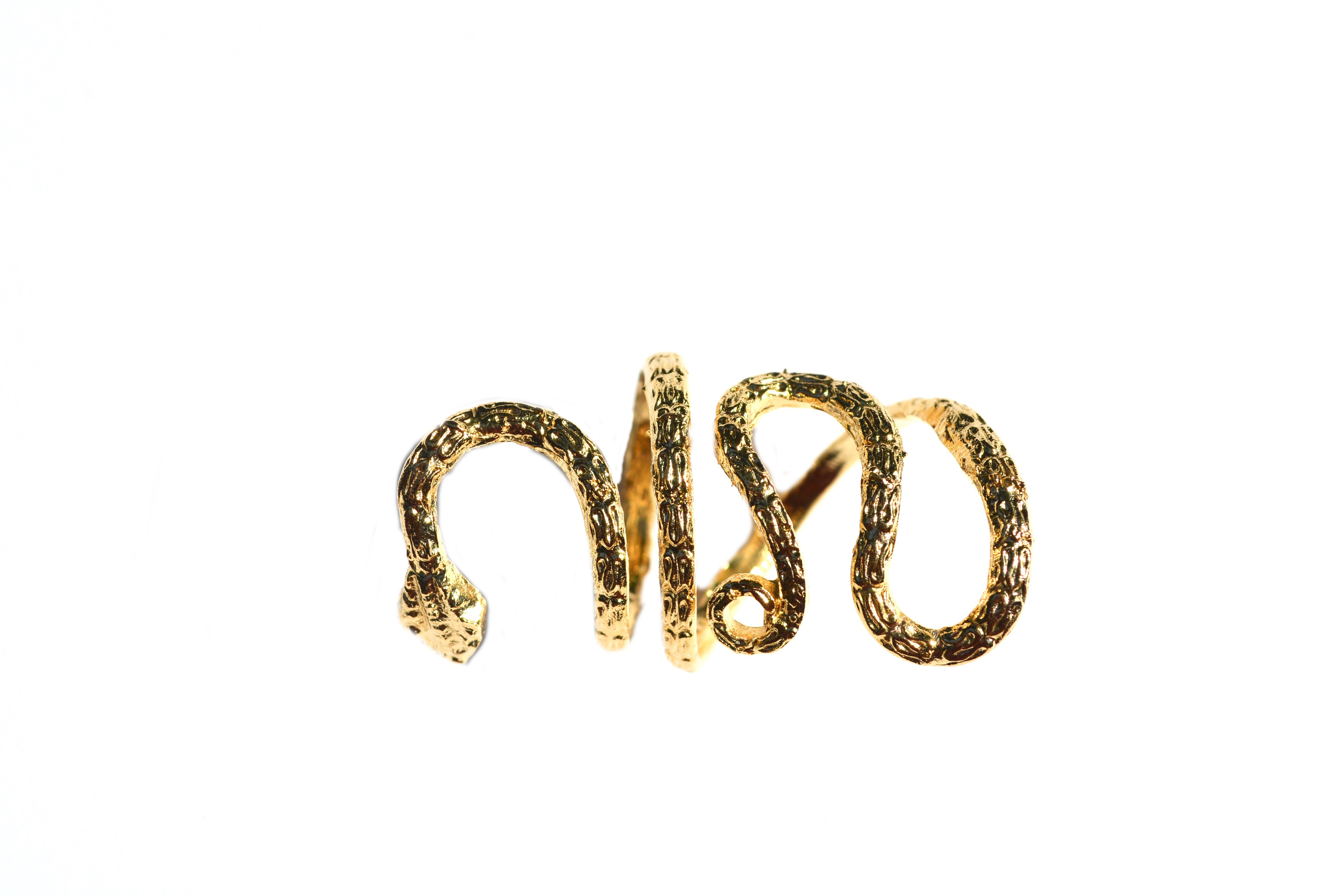 21 k plated Serpent Ring