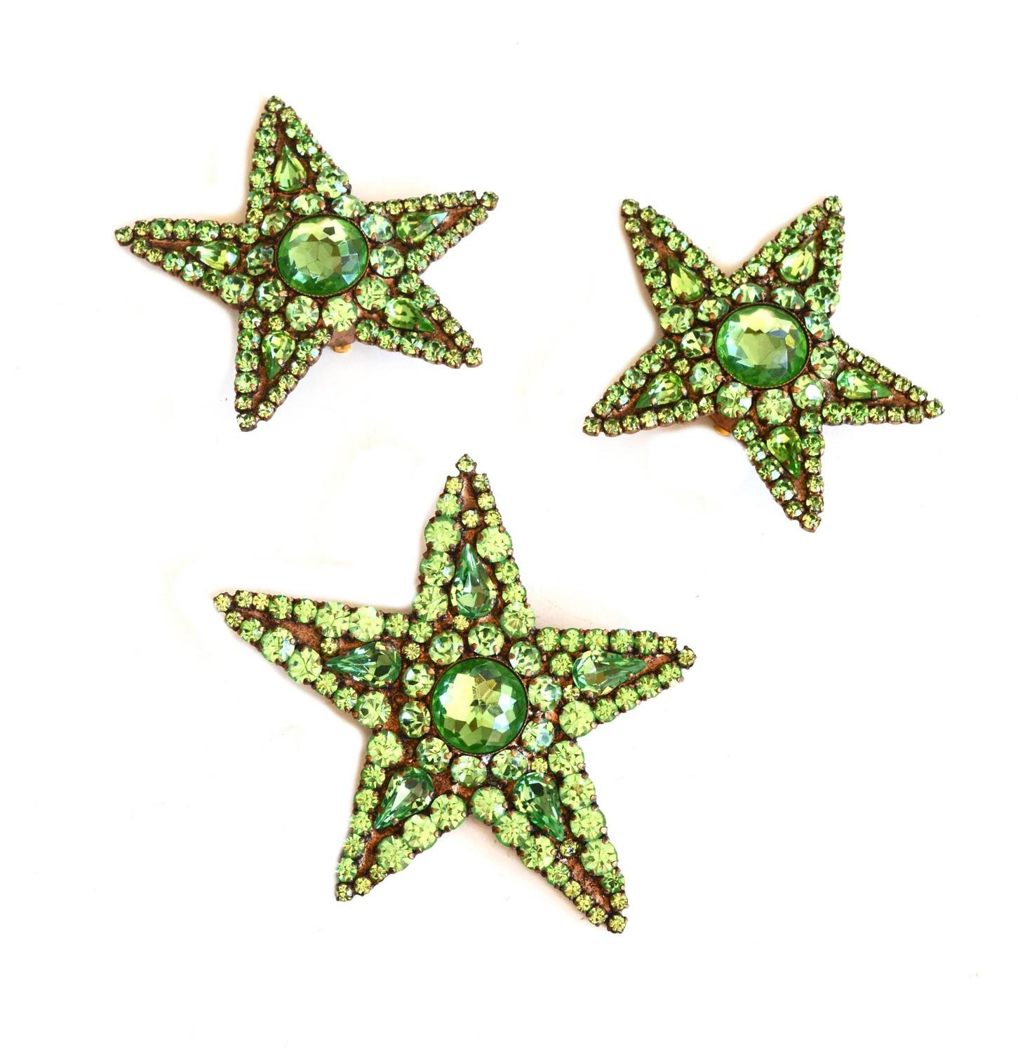 Huge YSL Rive Gauche Star Brooch and Earrings