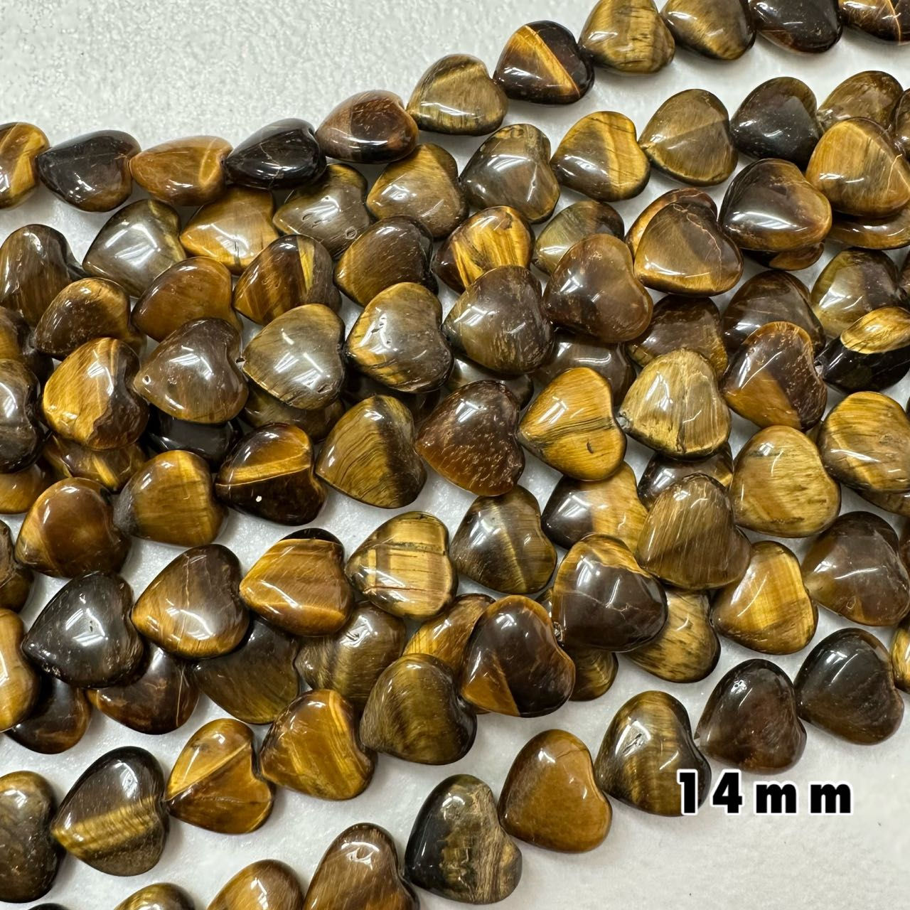 Tiger's Eye Heart Beads (14 mm)