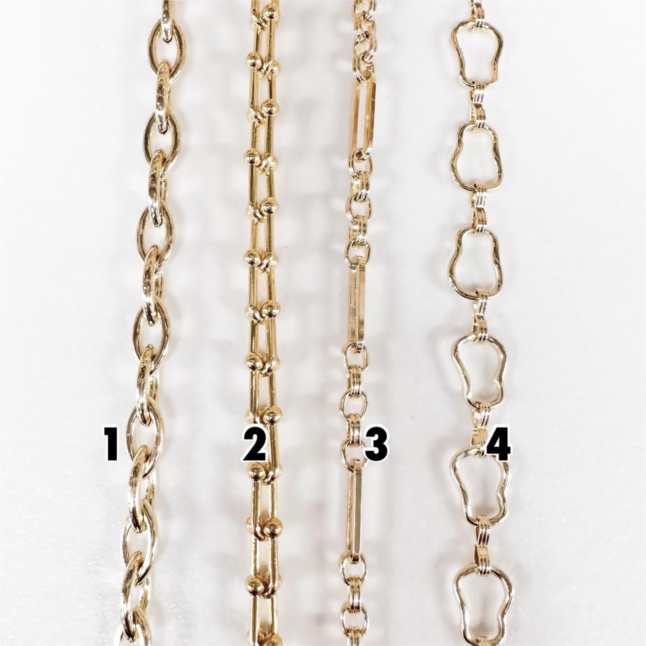 Gold-Plated Think Link Chain (by Meter) [4 Designs]