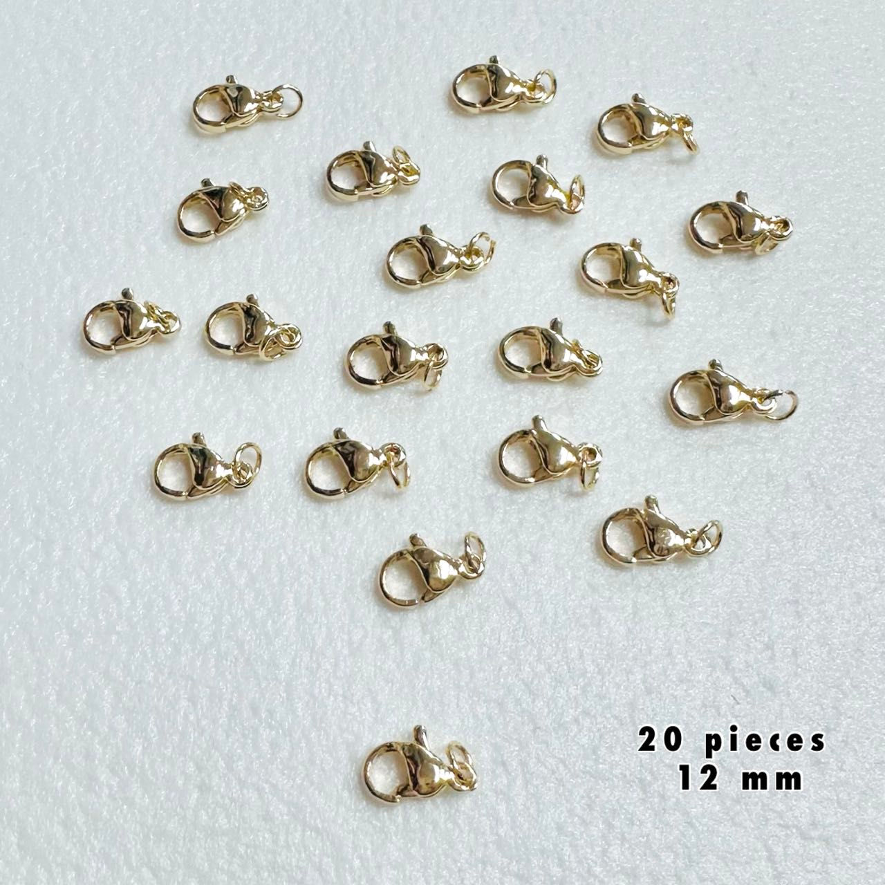 Gold plated 12mm lobster clasps