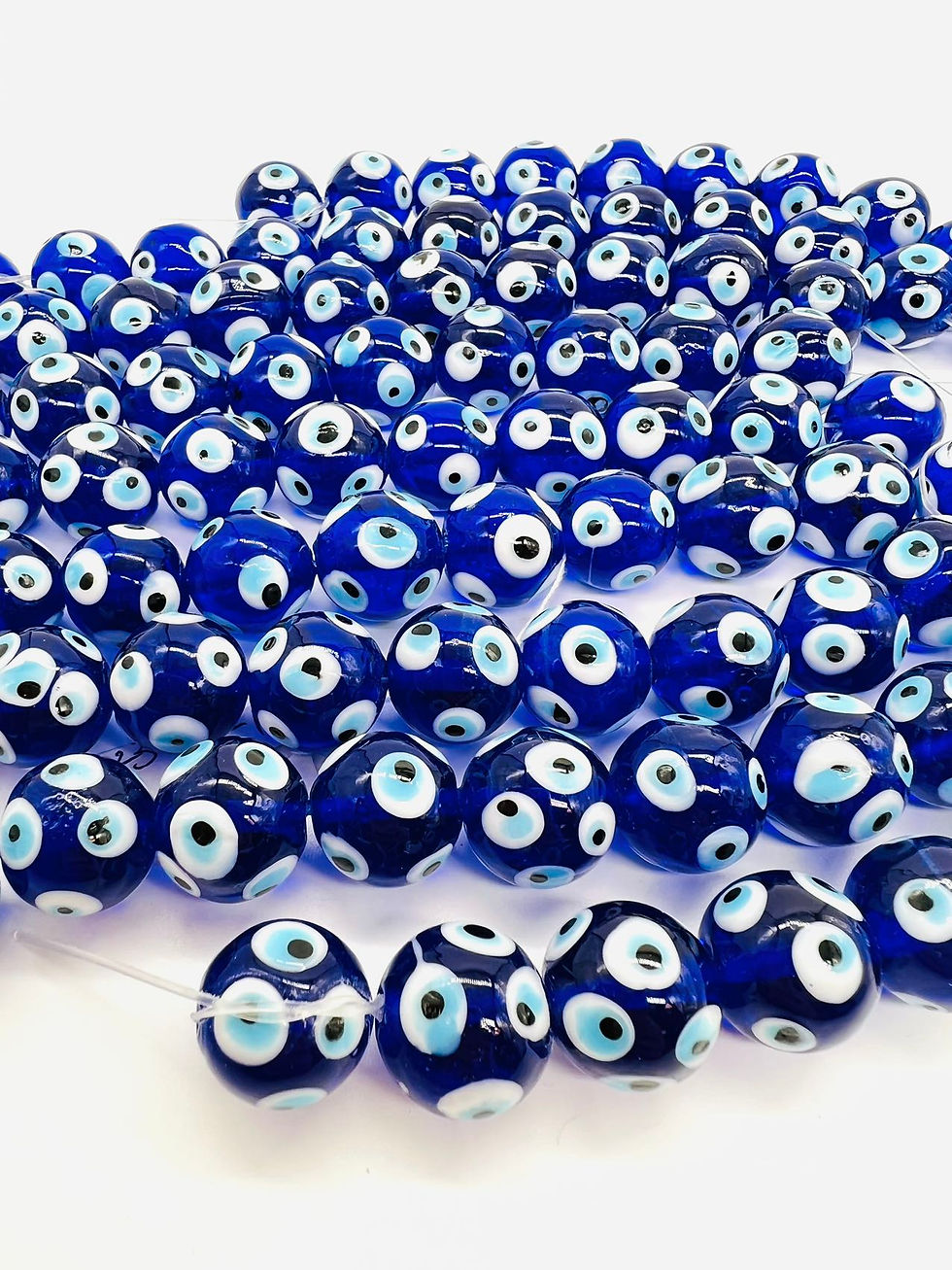 Thumbnail: Glass evil eye 15mm beads