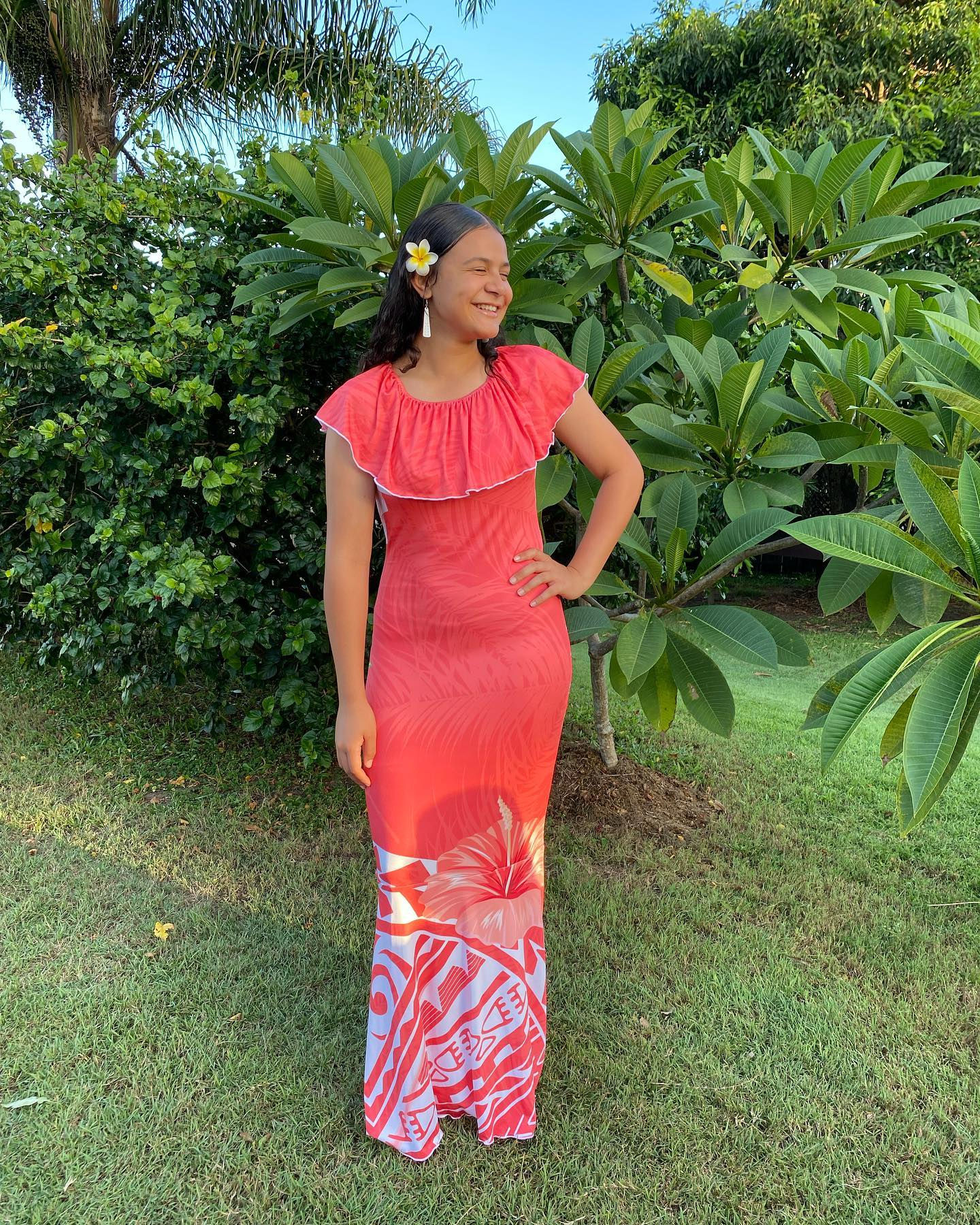 Lina Mermaid Dress - Coral Pink 