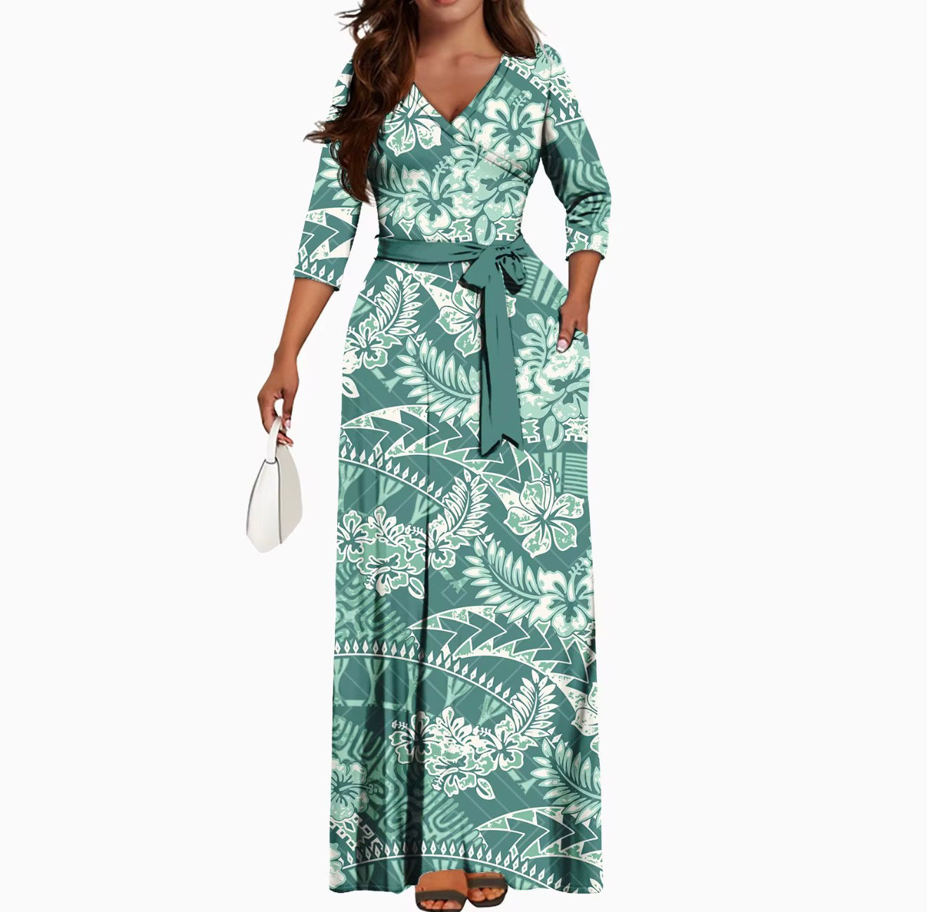 Te Rina Wrap Dress - Green