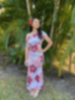 Kiana Mermaid Dress - Brown & White