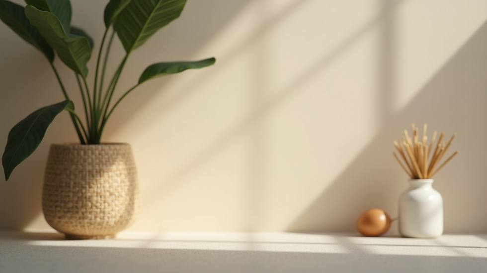 Close-up view of a calm space with a diffuser and soft lighting