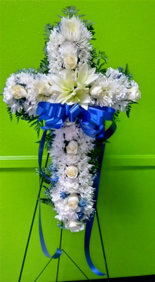 Sympathy Funeral Cross, funeral flowers