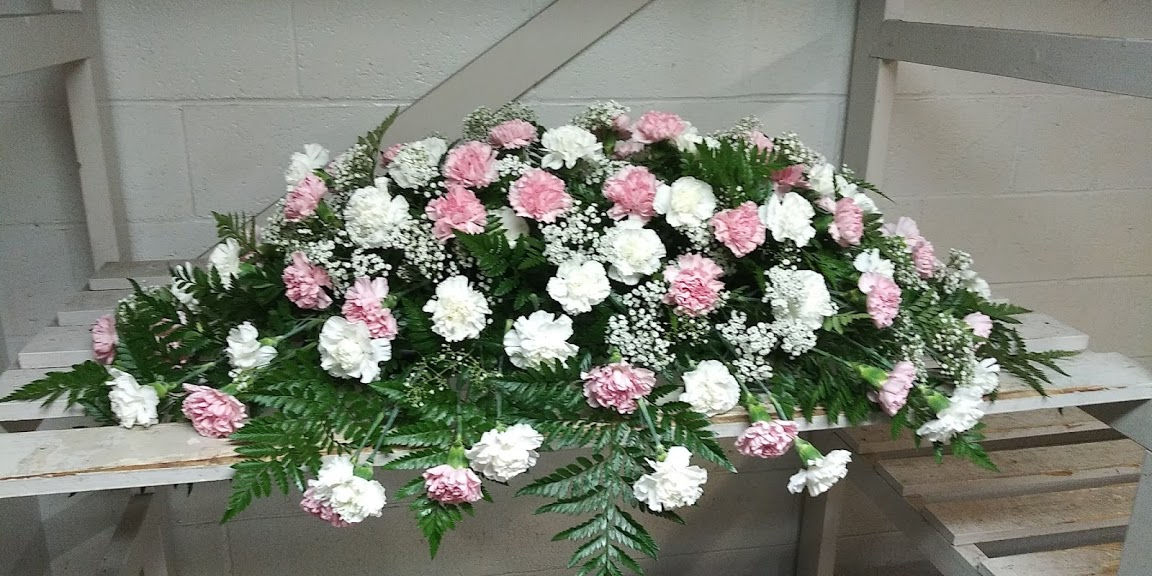 Carnations casket cover