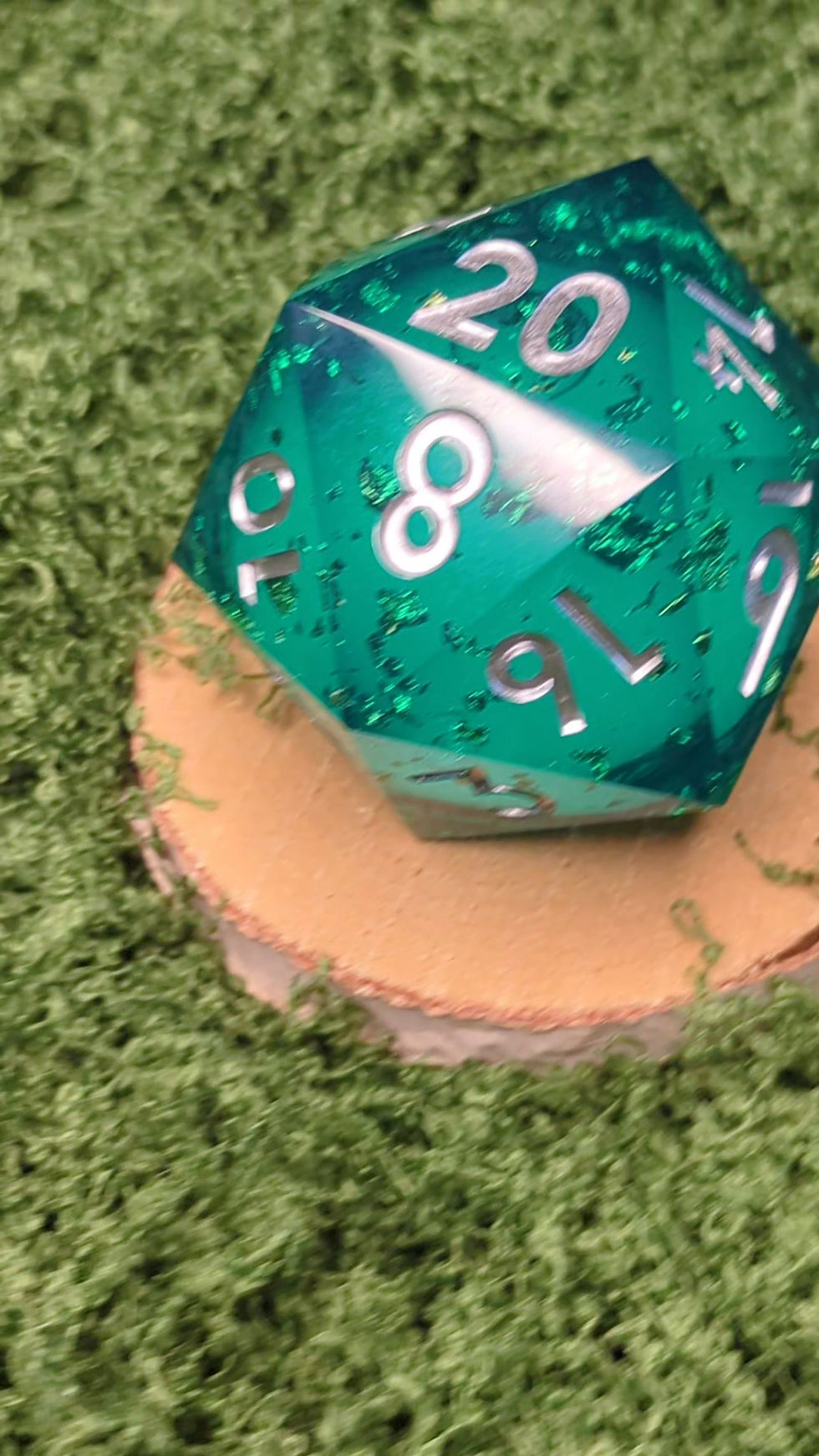 Thumbnail: Teal Liquid Core D20 Chonk: Extra Large 50mm Dice