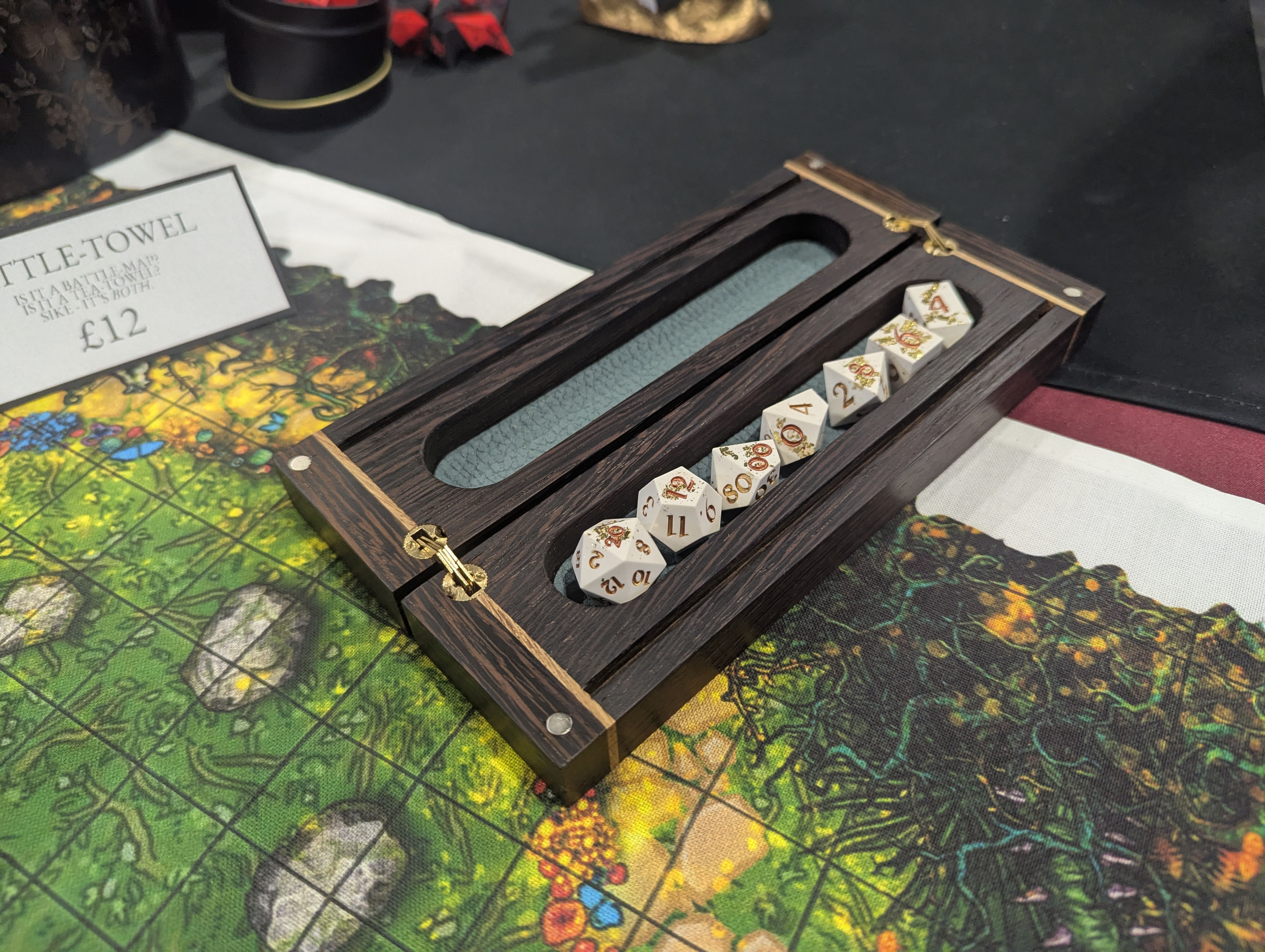 Wenge & Oak Dice Vault with Dual Card Rails