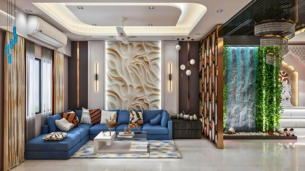 Living Room Designed By Space Layout