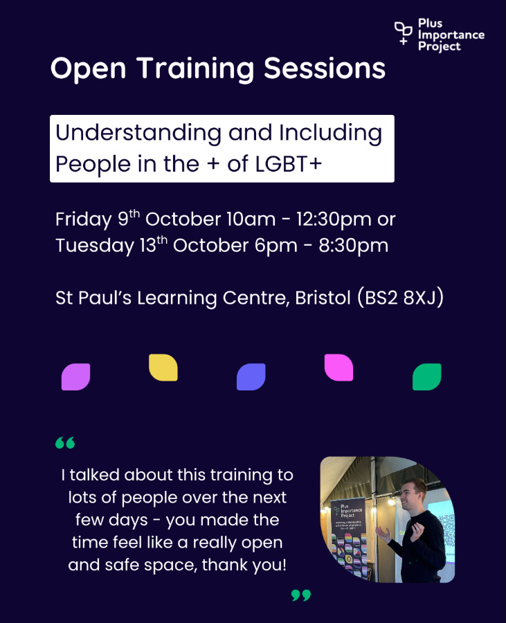 Understanding and Including People in the + of LGBT+: Open Training Session
