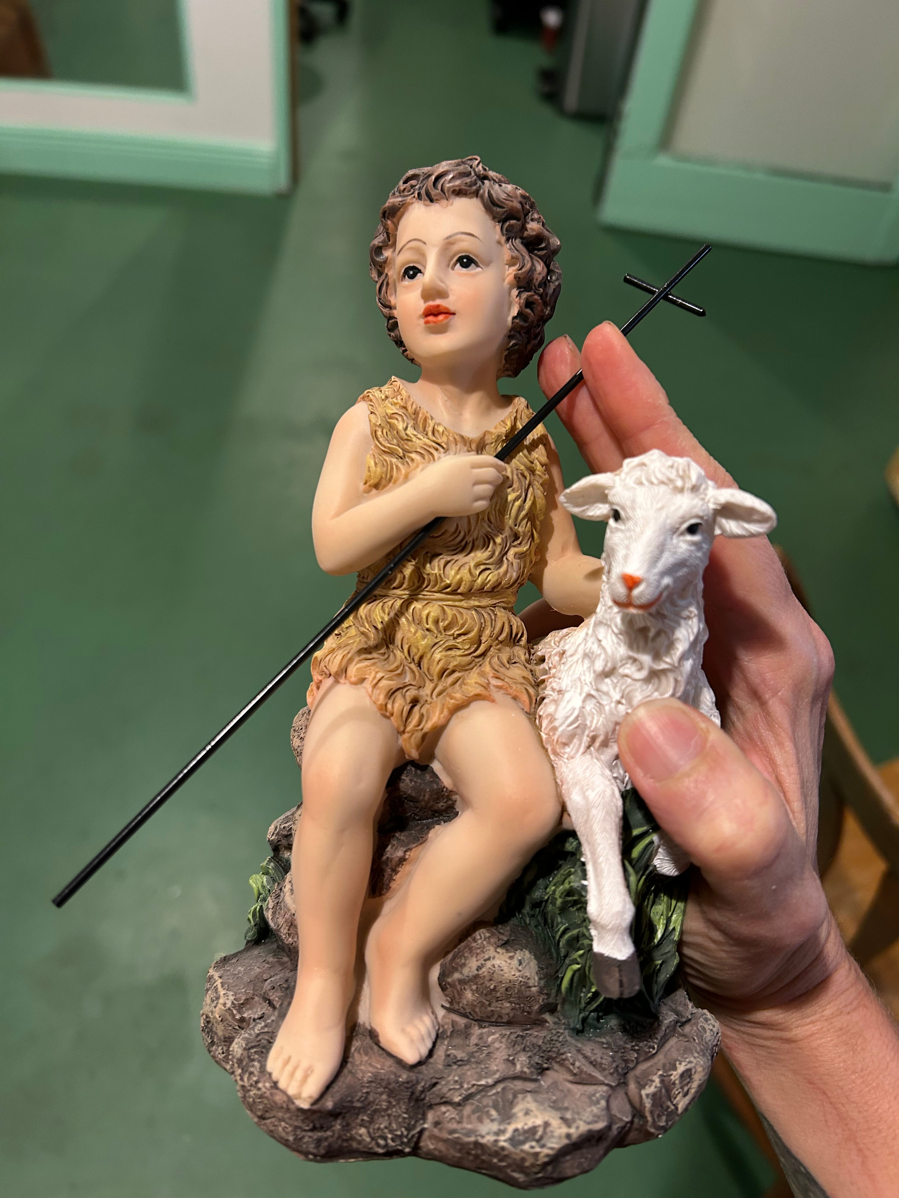 7.8" Child Saint John the Baptist Niño San Juan Bautista Ti Jean Petro Statue