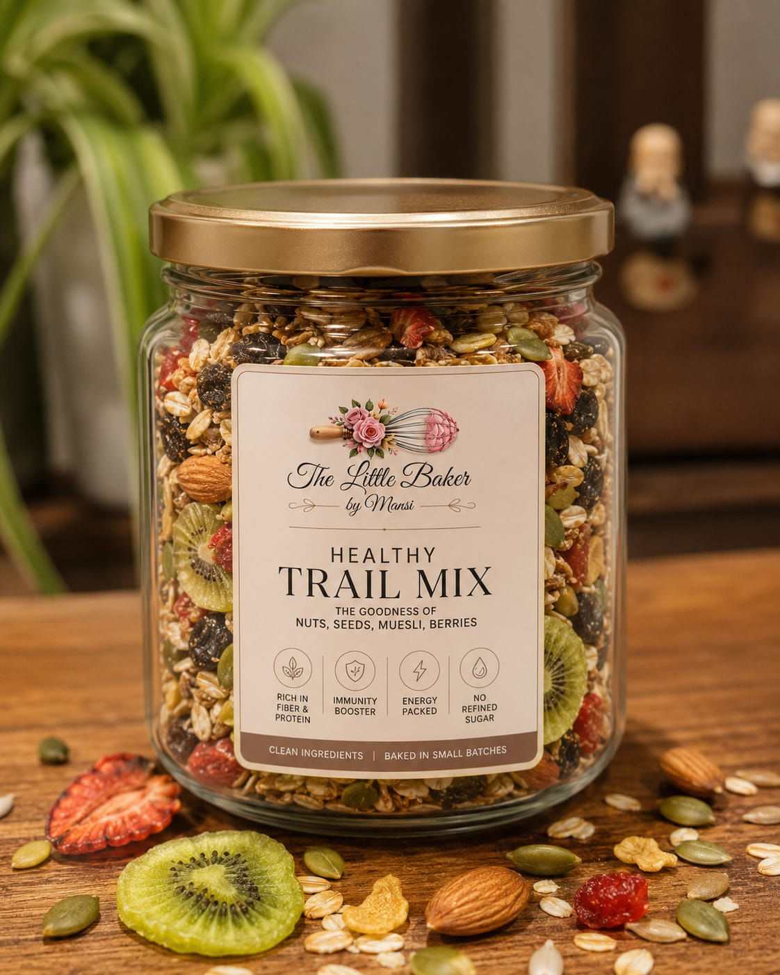 Trail Mix - Muesli, Seeds, Dried fruits, Berries, Nuts & Himalayan Pink Salt 