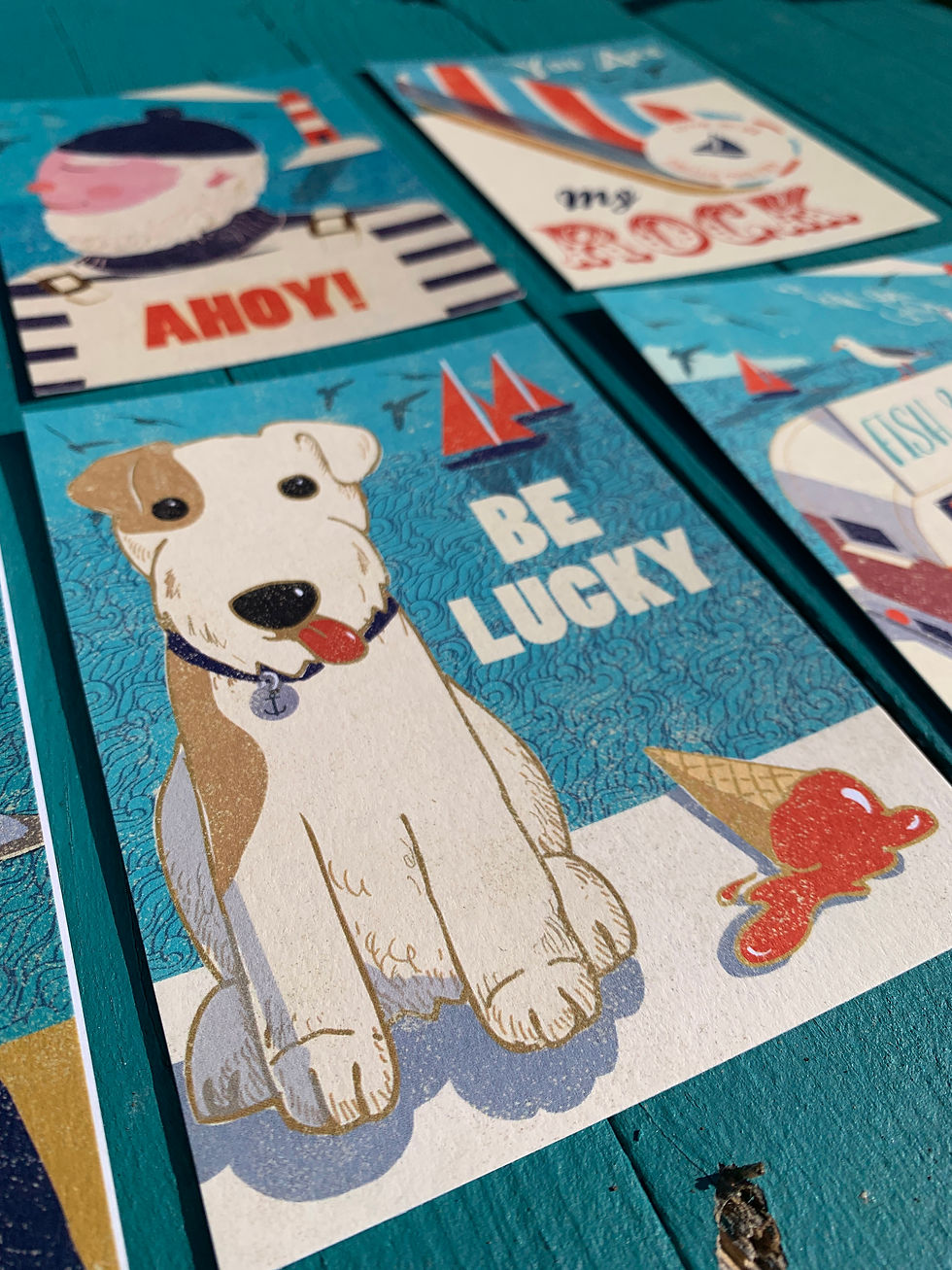 Thumbnail: Set of 6 AHOY! Postcards