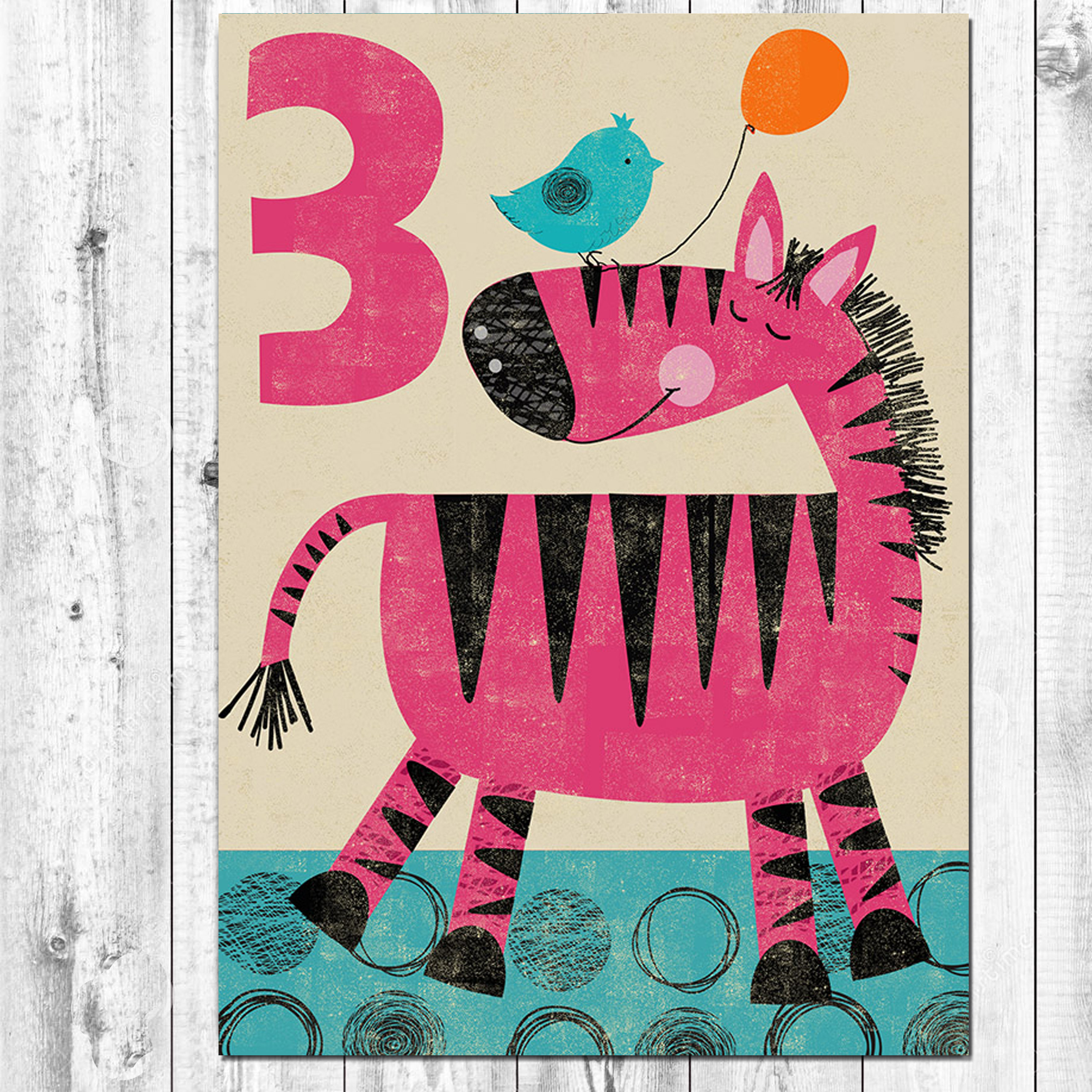 Zebra Birthday Card