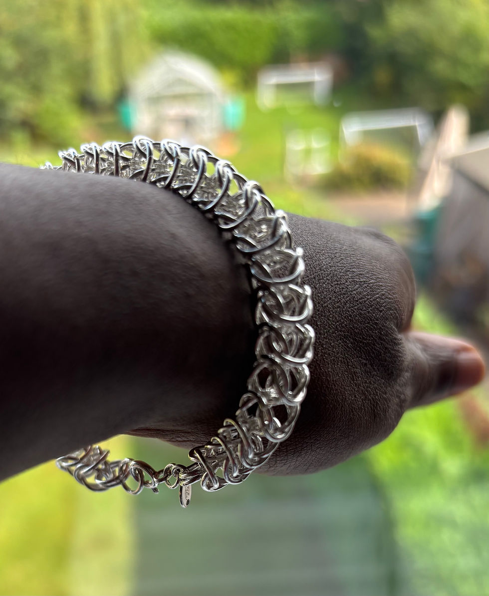 Handcrafted hallmarked sterling silver Kings Chain bracelet by Silver by Golden