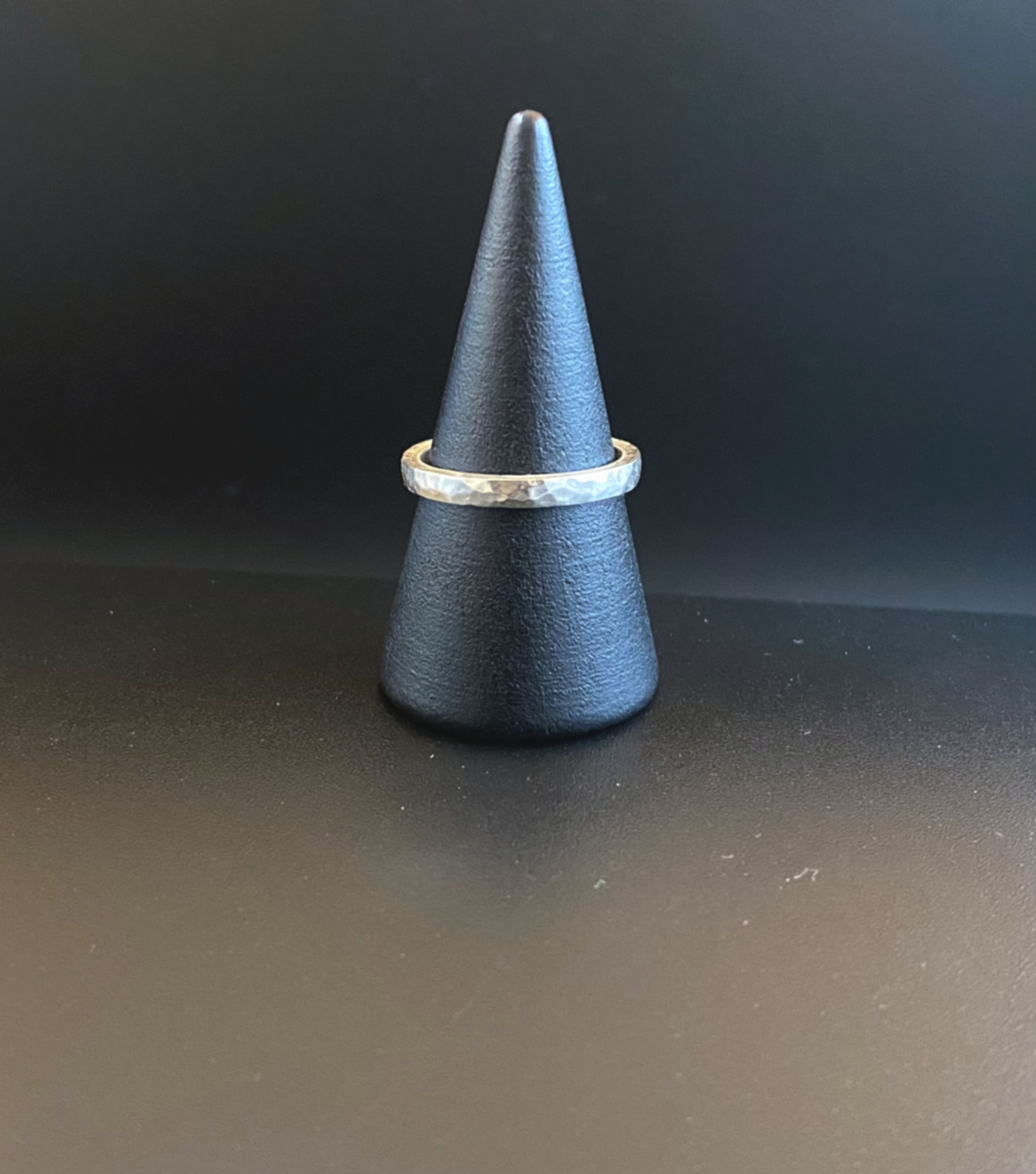 Sterling Silver Hammered Stacker Ring for Women