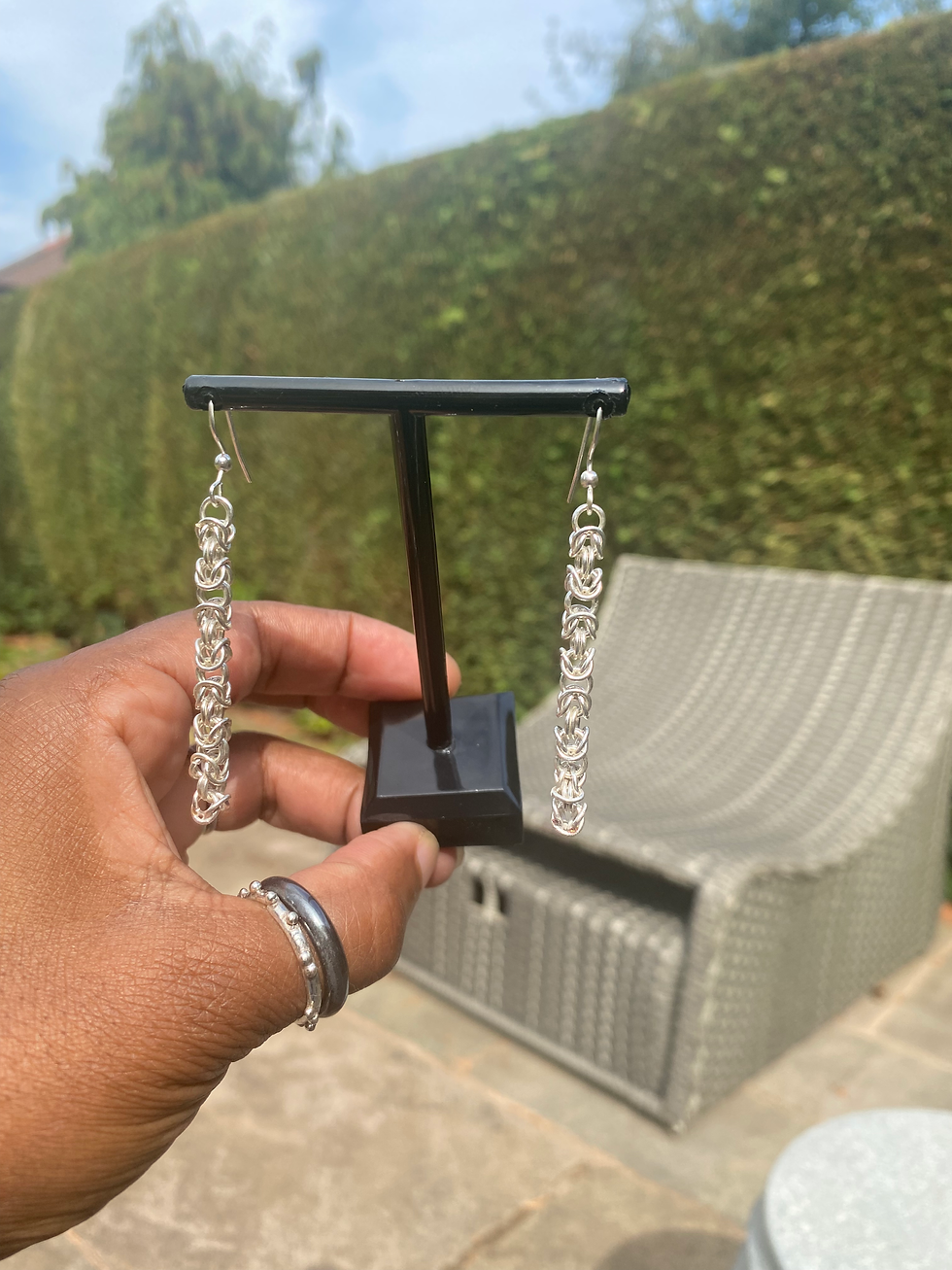 Sterling Silver Byzantine Dangling Drop Earrings