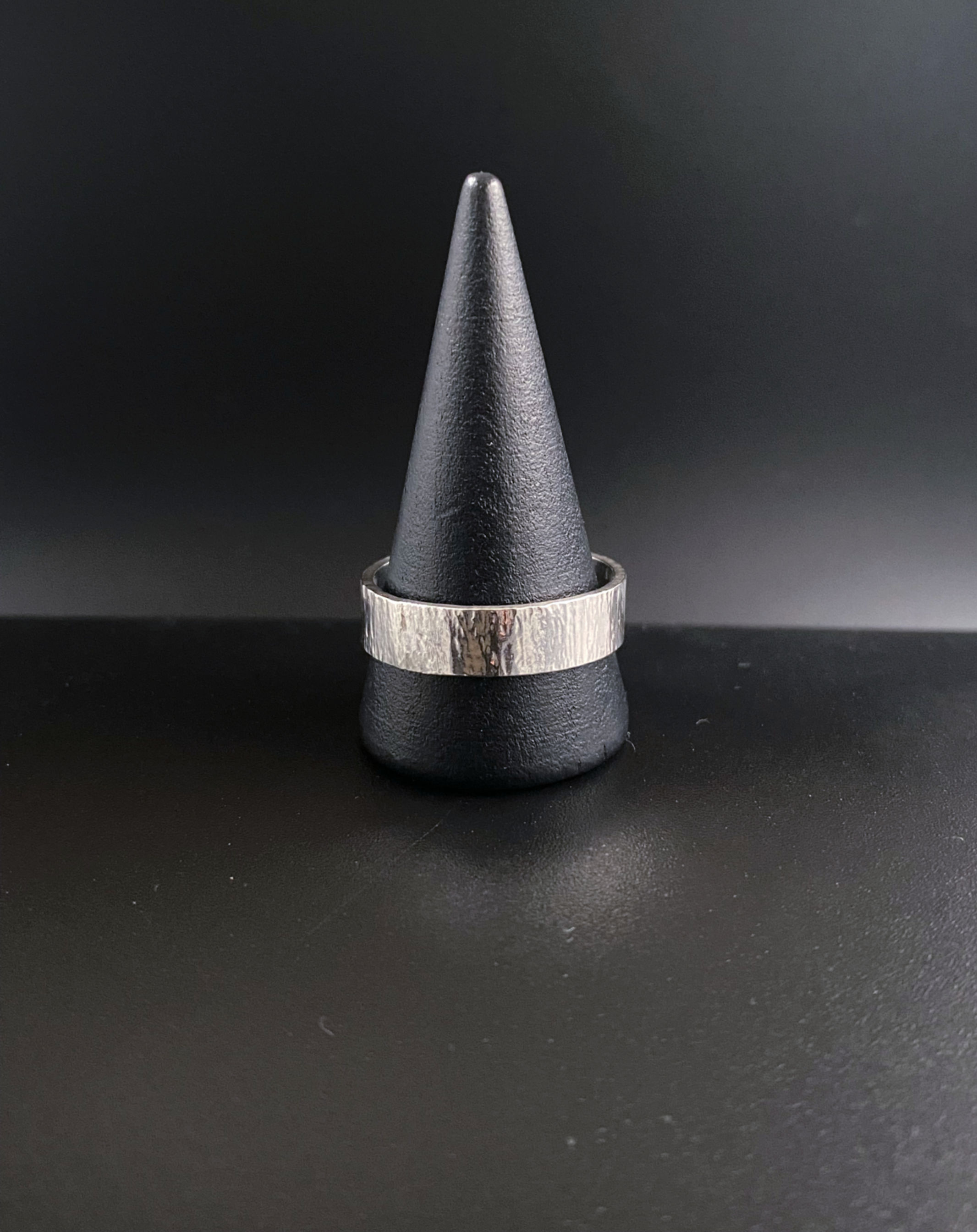 Sterling Silver Vertically Textured 6mm Ring for Men