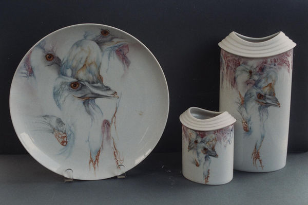 CASSOWARY'S hand painted on China
