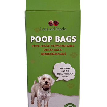 Louis and Phoebe Compostable Poo Bags bigger and stronger to protect you.