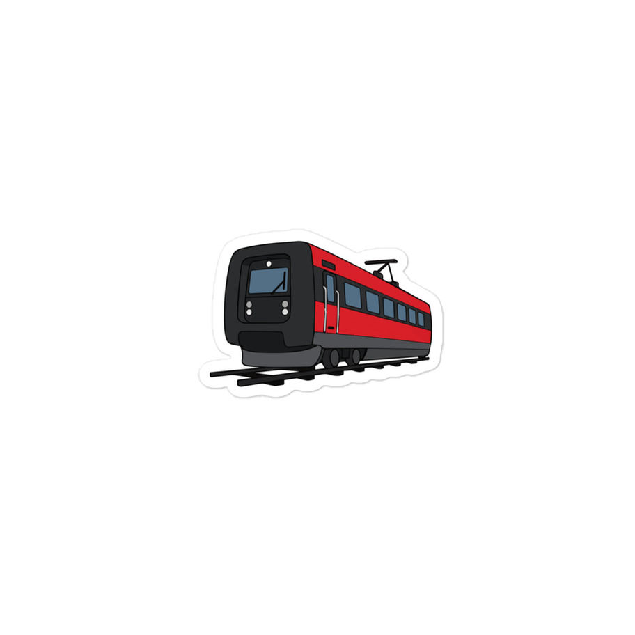 IC3 klistermærke i rødt dansk InterCity design. 3x3 tommer vinylklistermærke.
